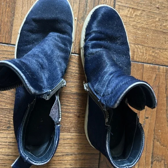 OFFICINE CREATIVE SIZE 9.5|39.5 Navy Blue pony hair SNEAKER Boots - Picture 1 of 7